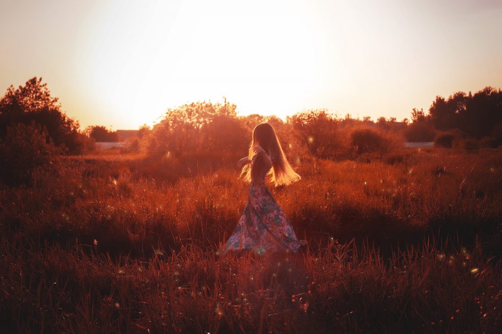 Girl dancing outside